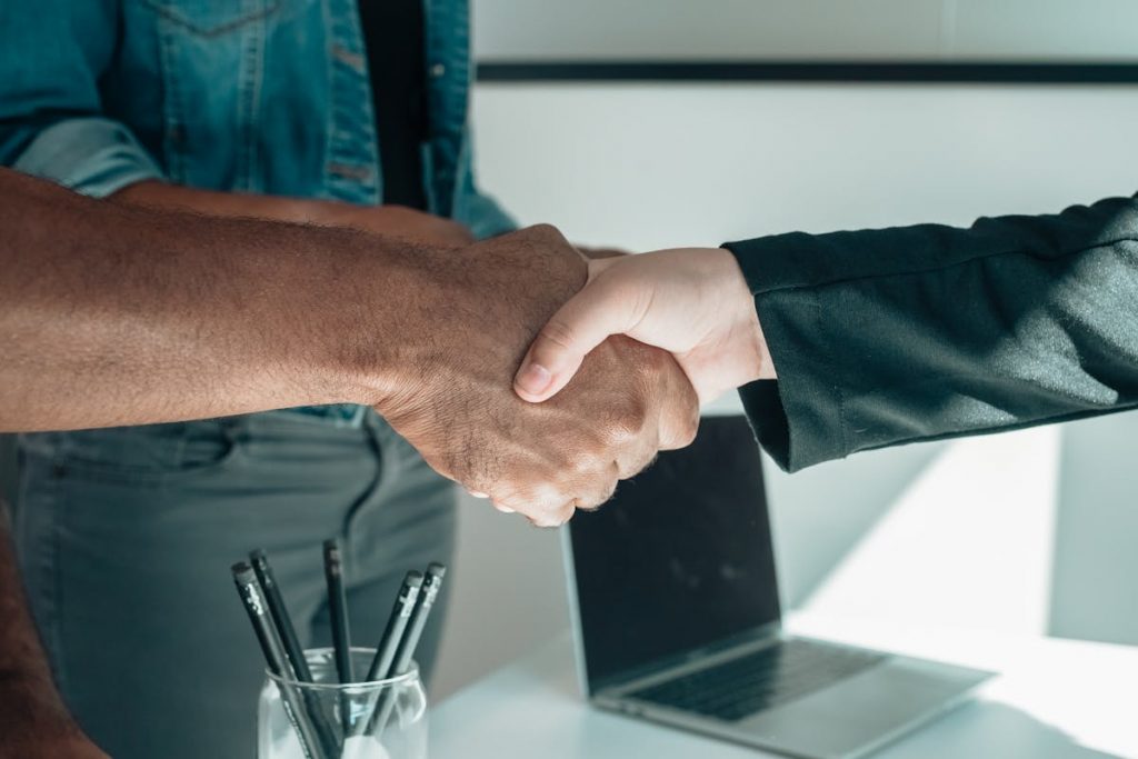 Close-Up Shot of a Handshake