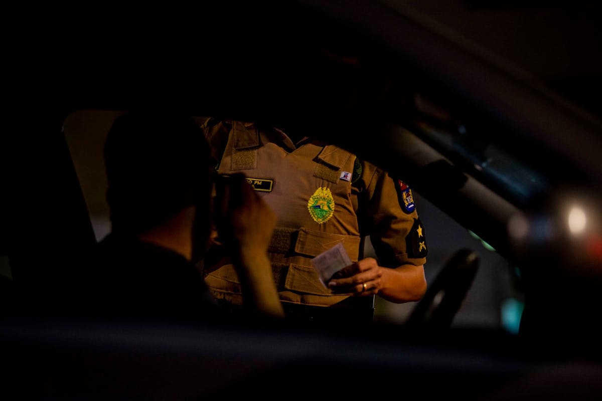 Police Officer and Car Driver