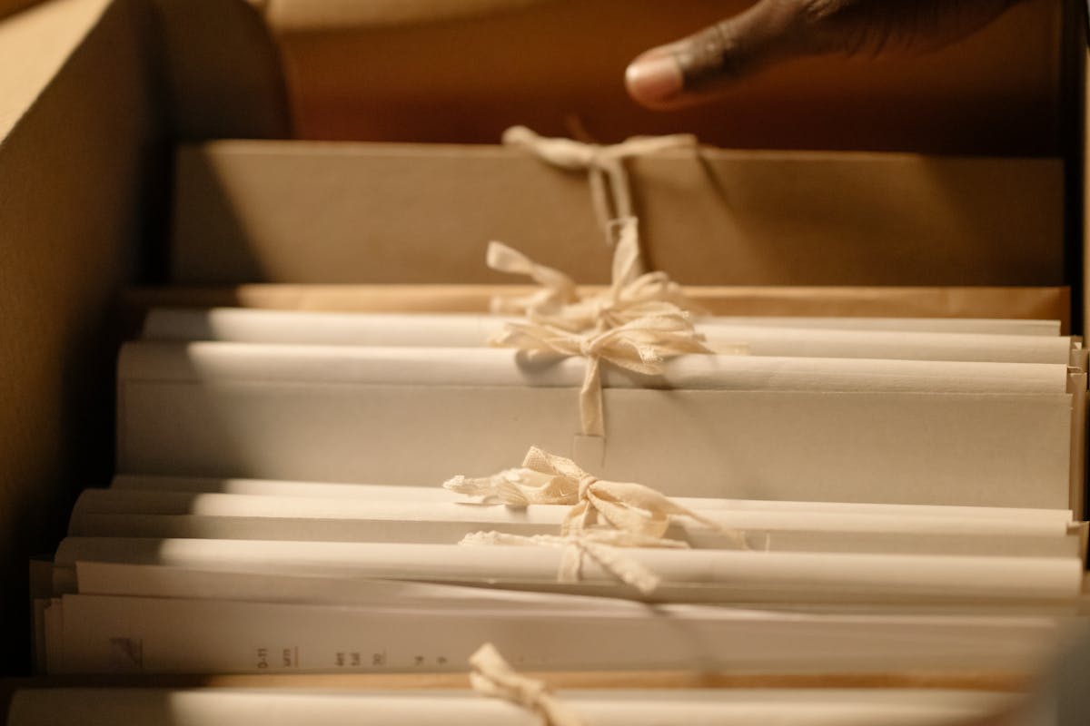 Close-Up Shot of a Person Holding a Box of Files